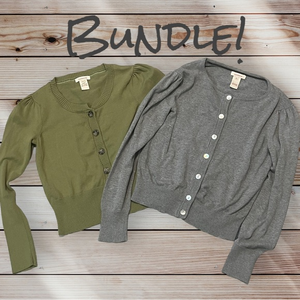 *BUNDLE* Sundance Cardigan Sweaters Womens XS Long Sleeve‎ Button Up Gray Green